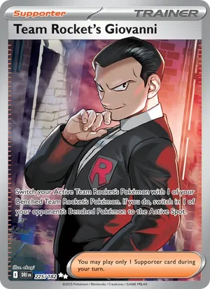 Team Rocket's Giovanni 225/182 Ultra Rare, Destined Rivals Pokémon TCG card