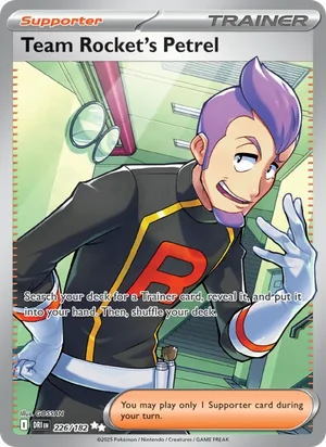 Team Rocket's Petrel 226/182 Ultra Rare, Destined Rivals Pokémon TCG card