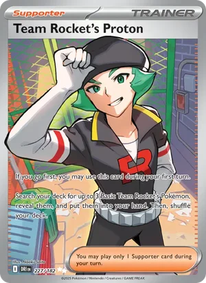 Team Rocket's Proton 227/182 Ultra Rare, Destined Rivals Pokémon TCG card