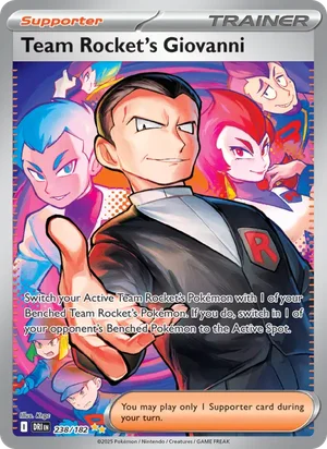 Team Rocket's Giovanni 238/182 Special Illustration Rare, Destined Rivals Pokémon TCG card