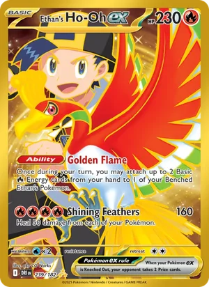 Ethan's Ho-Oh ex 239/182 Hyper Rare, Destined Rivals Pokémon TCG card