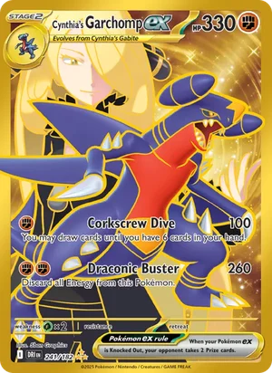 Cynthia's Garchomp ex 241/182 Hyper Rare, Destined Rivals Pokémon TCG card