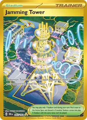 Jamming Tower 243/182 Hyper Rare, Destined Rivals Pokémon TCG card