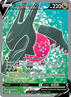 Regidrago V (Full Art) 183/195 Ultra Rare, Silver Tempest Pokémon TCG card