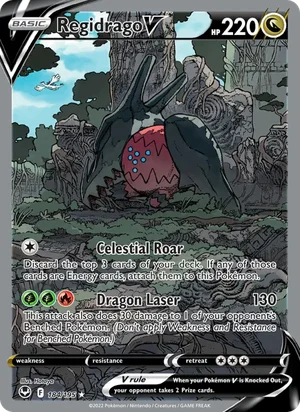 Regidrago V (Alternate Full Art) 184/195 Ultra Rare, Silver Tempest Pokémon TCG card
