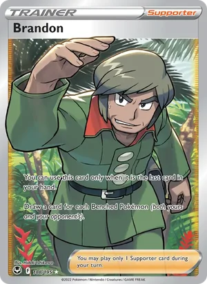 Brandon (Full Art) 188/195 Ultra Rare, Silver Tempest Pokémon TCG card