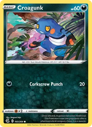Croagunk 165/264 Common, Fusion Strike Pokémon TCG card