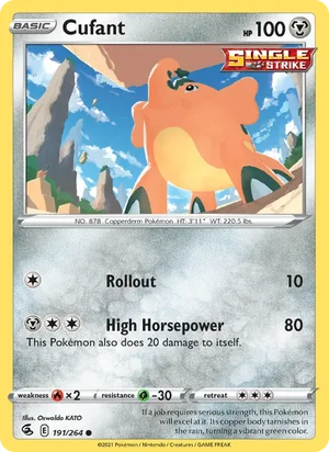 Cufant 191/264 Common, Fusion Strike Pokémon TCG card