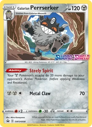 Galarian Perrserker — Black Star Promo swsh008
